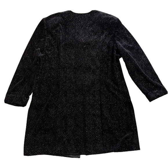 R&M RICHARDS Jacket Womens 18 BLACK SEQUINs Oriental Knots Long Formal Cardigan - Picture 4 of 11